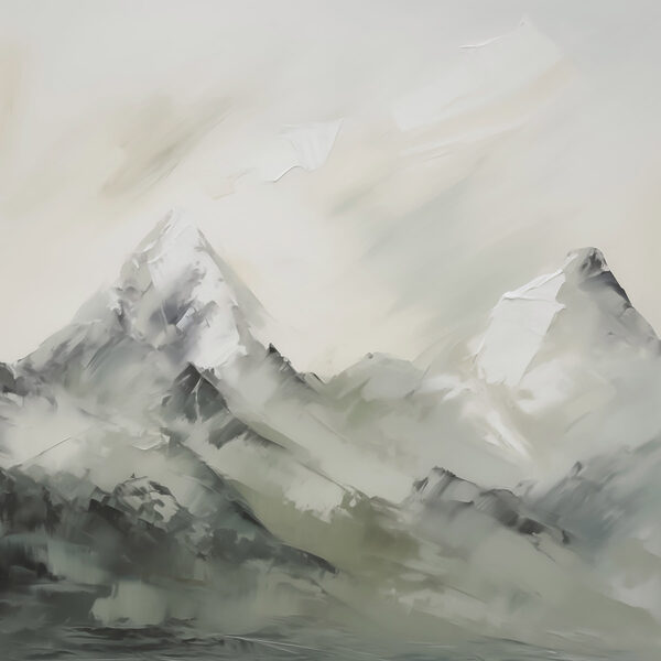 Painting of a mountain range