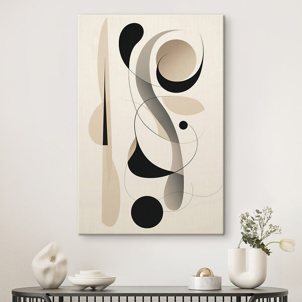 Black and white swirls and circles