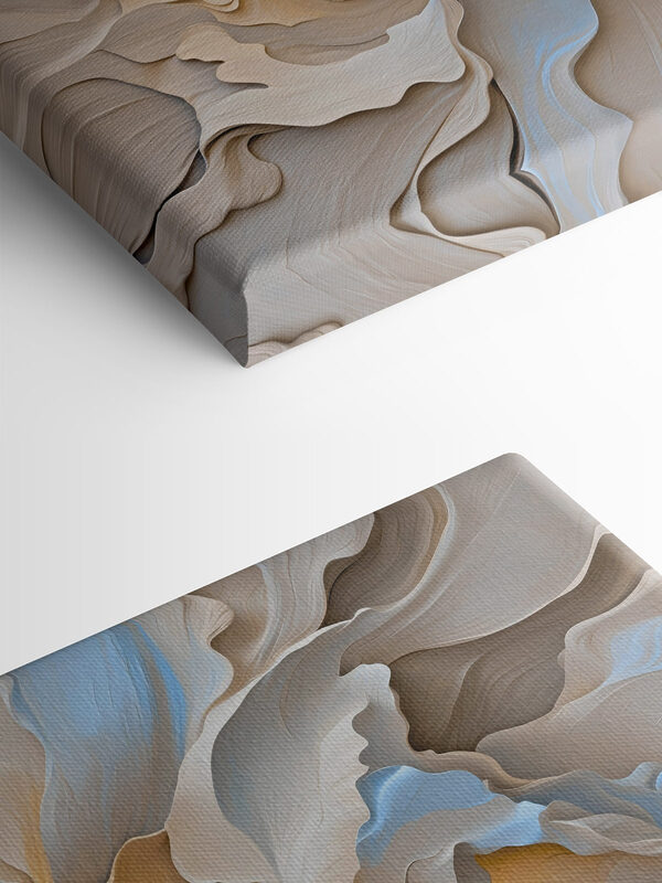 Soft waves of cream and blue hues