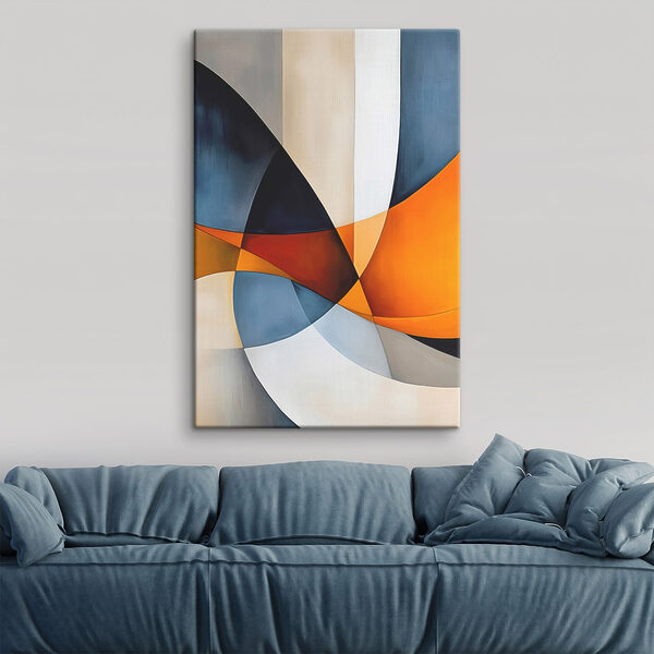 Canvas Schilderijen Kleurrijk kunstwerk met gebogen lijnen