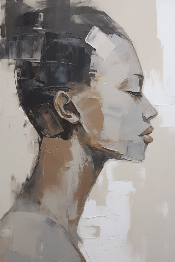 Painting of a woman's face Painting of a woman's face