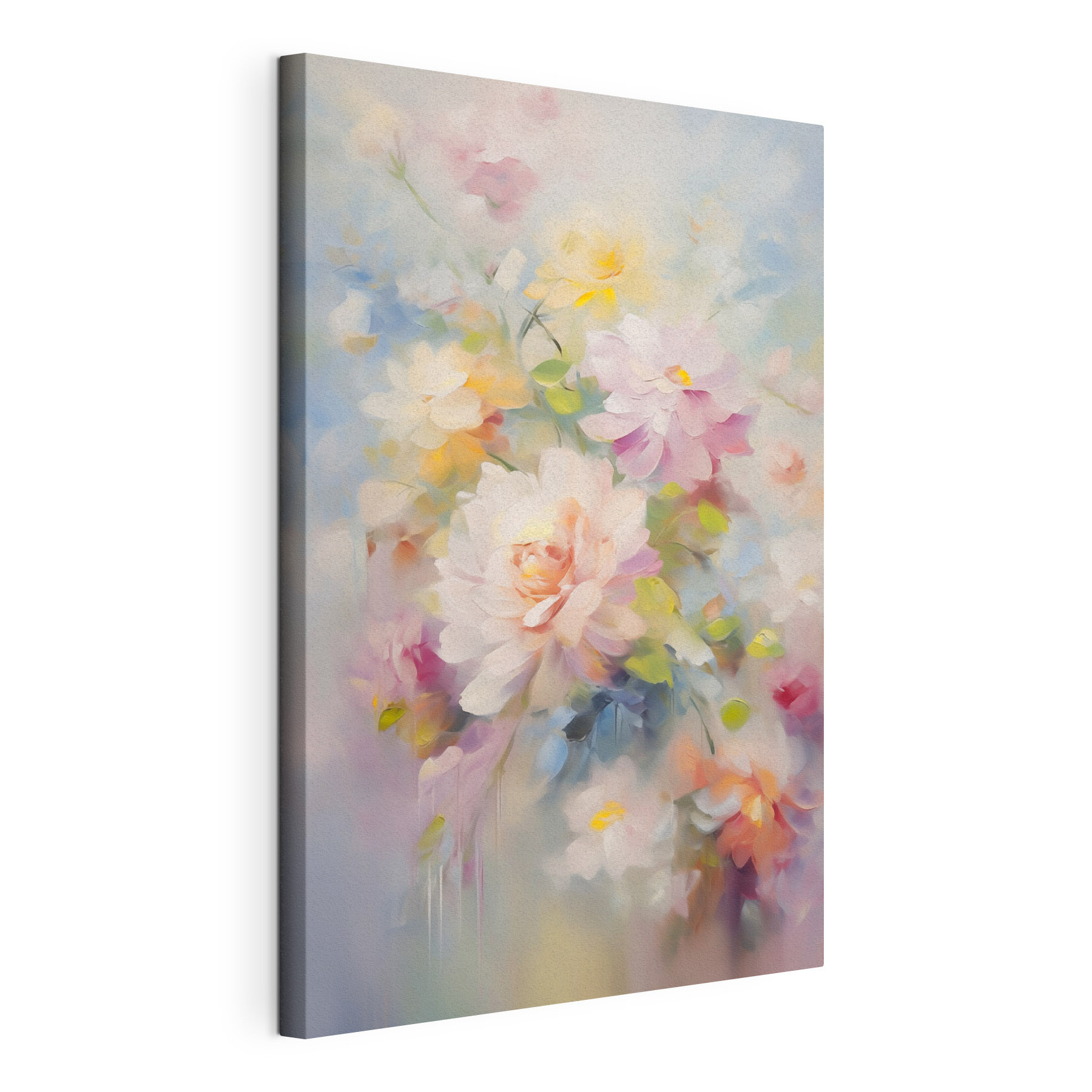 Painting of flowers on a blue background Painting of flowers on a blue background