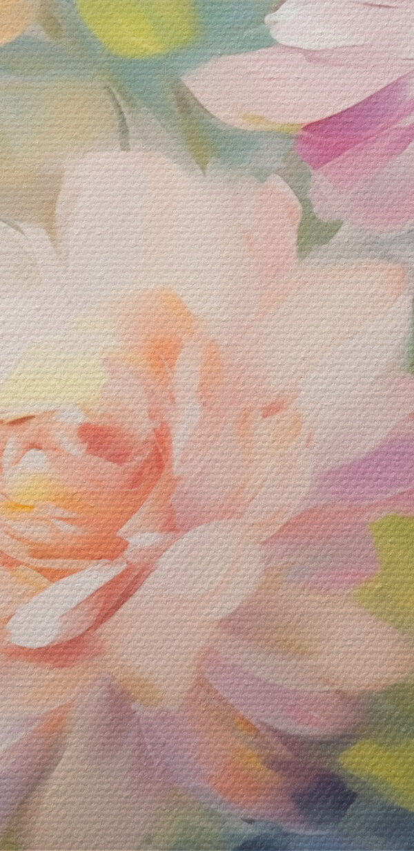 Painting of flowers on a blue background