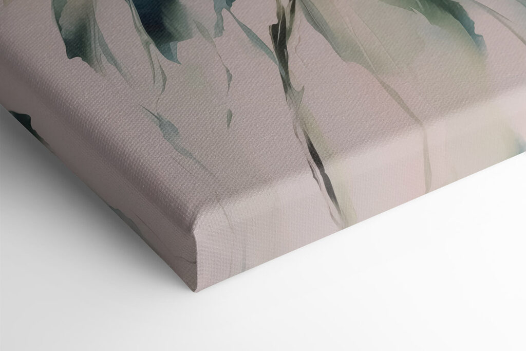 Painting of flowers on a white surface