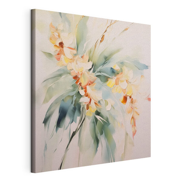 Painting of flowers on a white surface