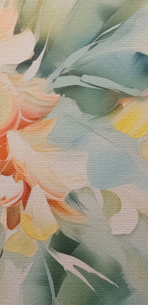 Painting of flowers on a white surface