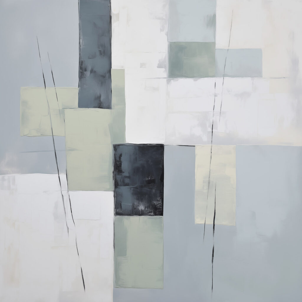 Painting of squares and lines
