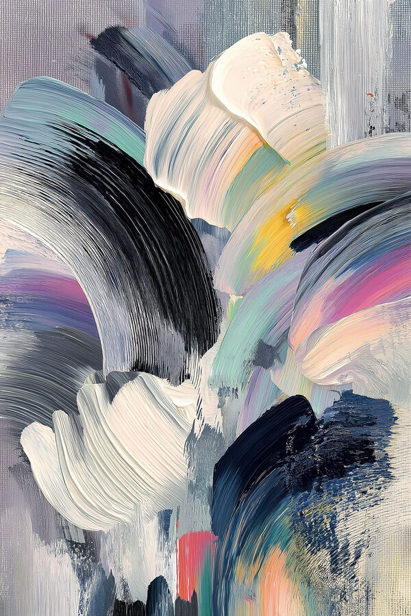 Dynamic brush strokes in vibrant colors