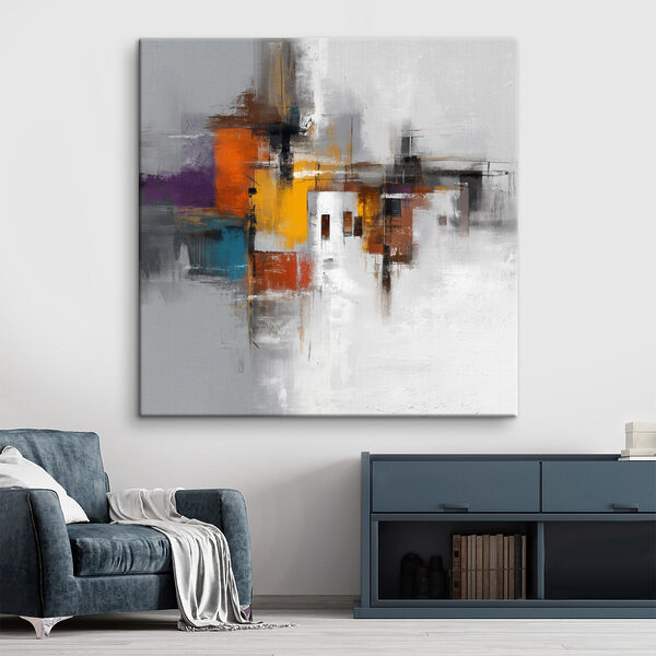 Canvas Schilderijen Schilderij van een gebouw