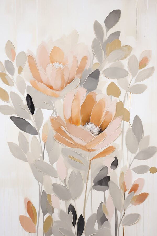 Painting of flowers and leaves Painting of flowers and leaves