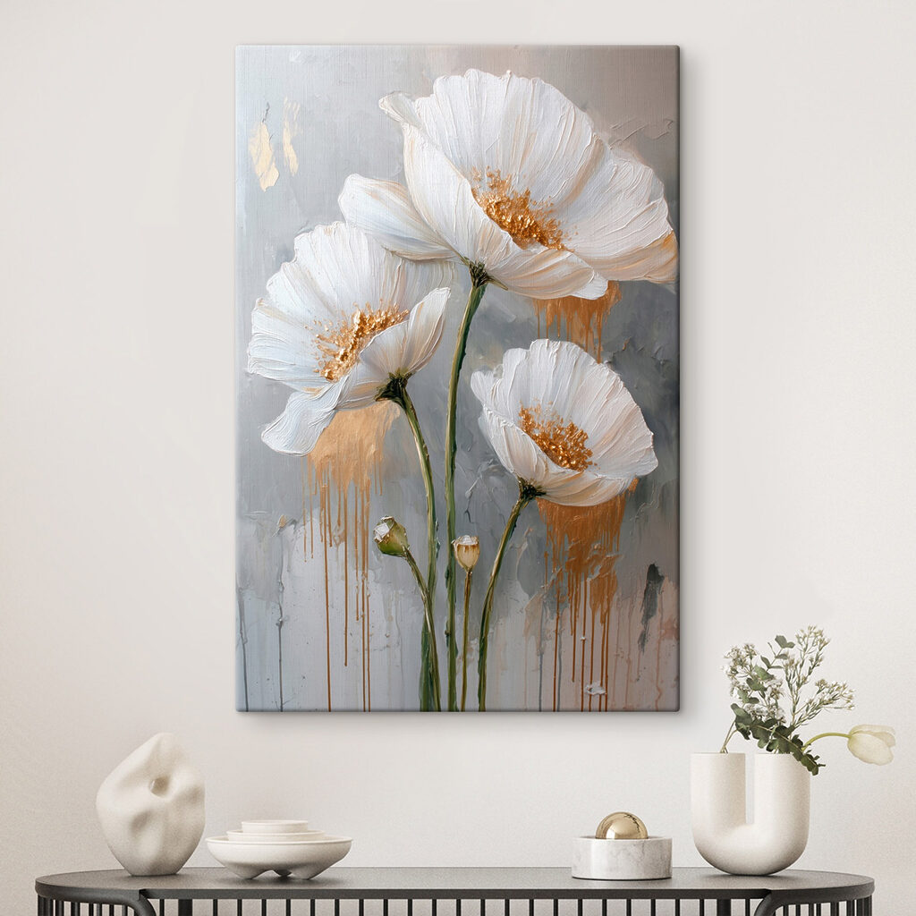 Painting of white flowers
