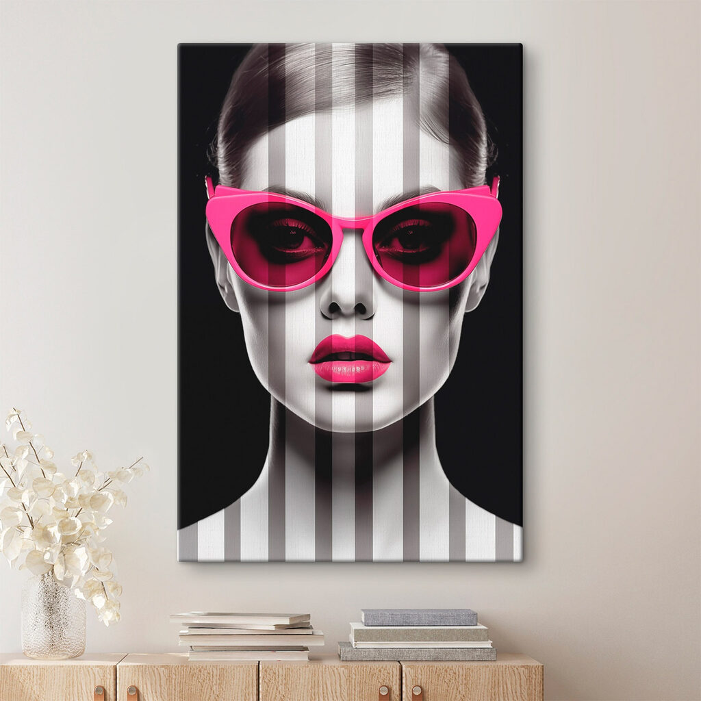 Woman with pink sunglasses