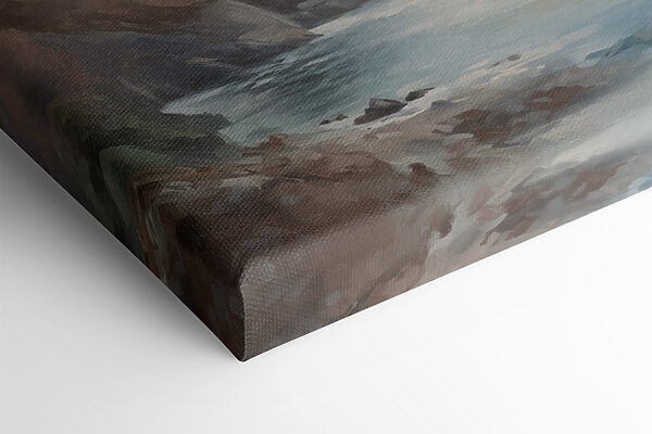 Painting of a rocky beach
