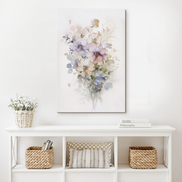 Painting of flowers on a white background