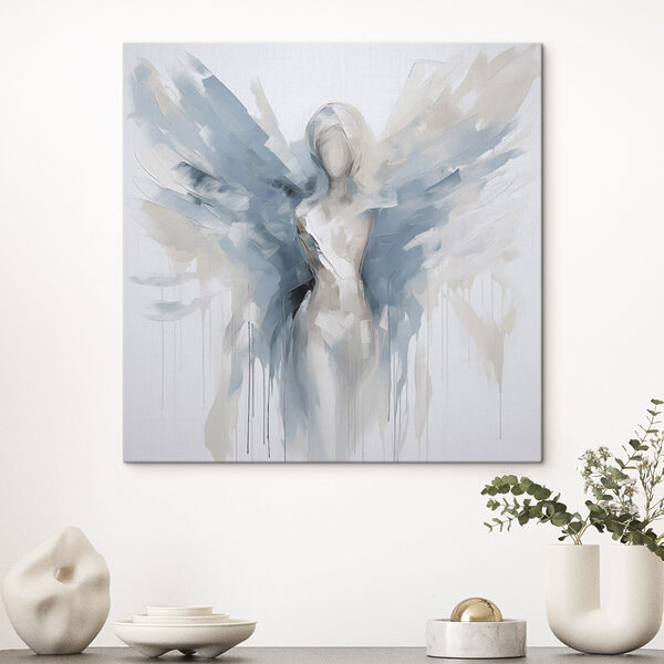 Painting of a woman with wings