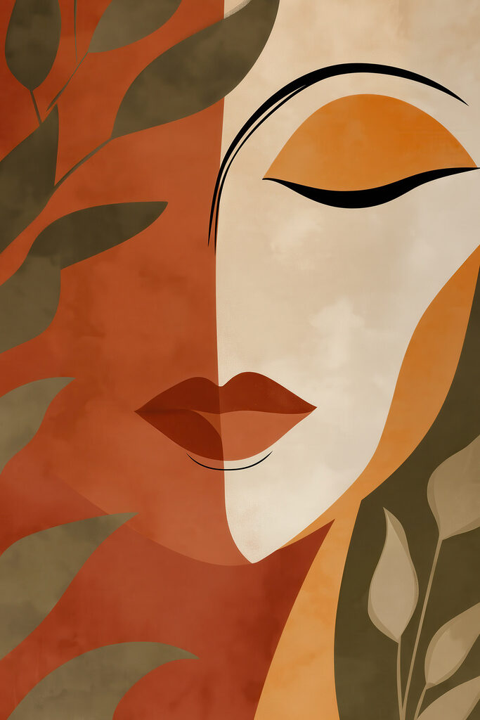 Painting of a woman's face