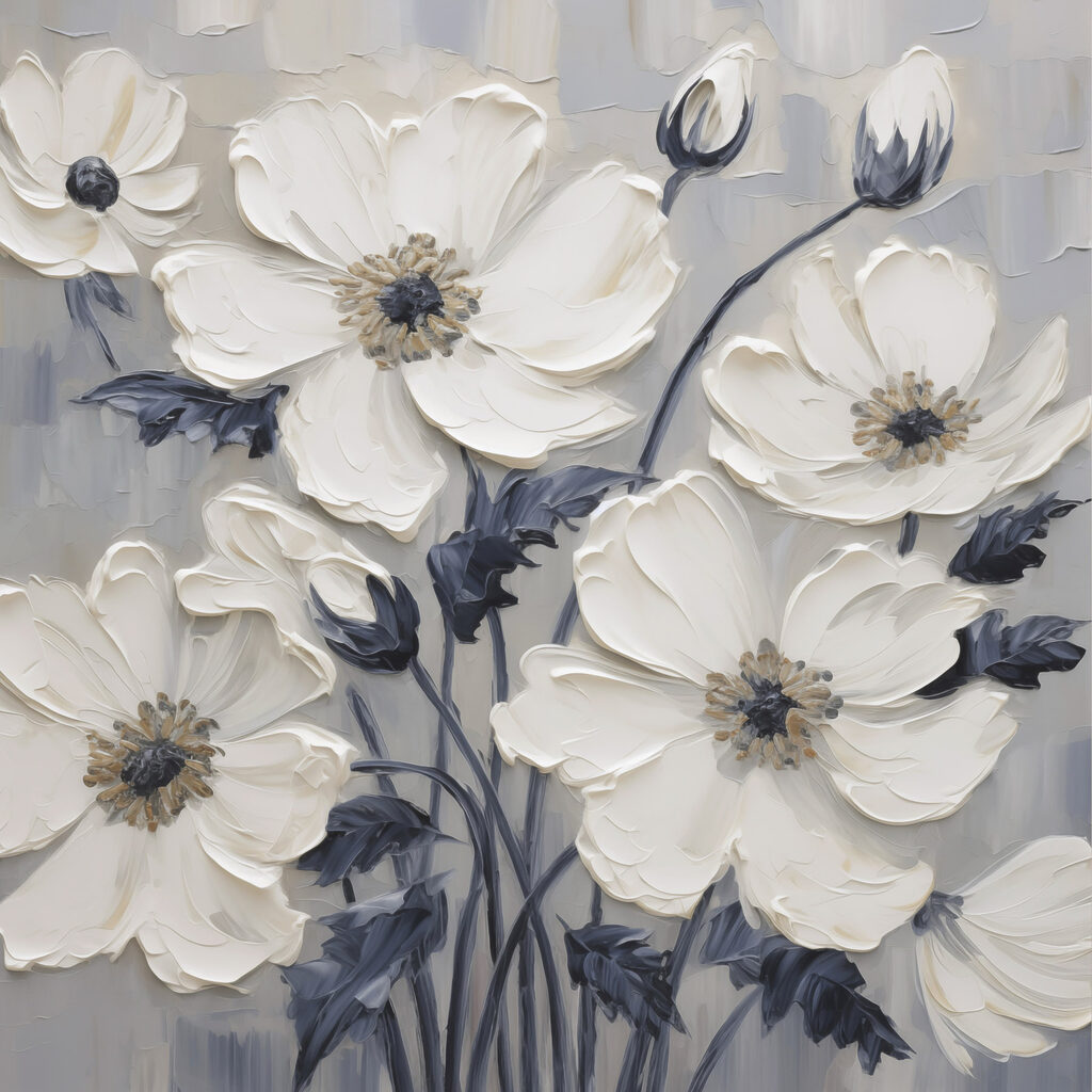 Painting of white flowers