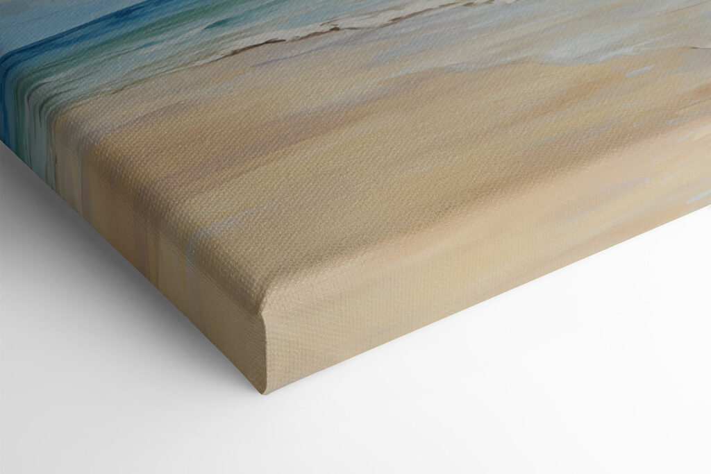 Painting of a beach and ocean