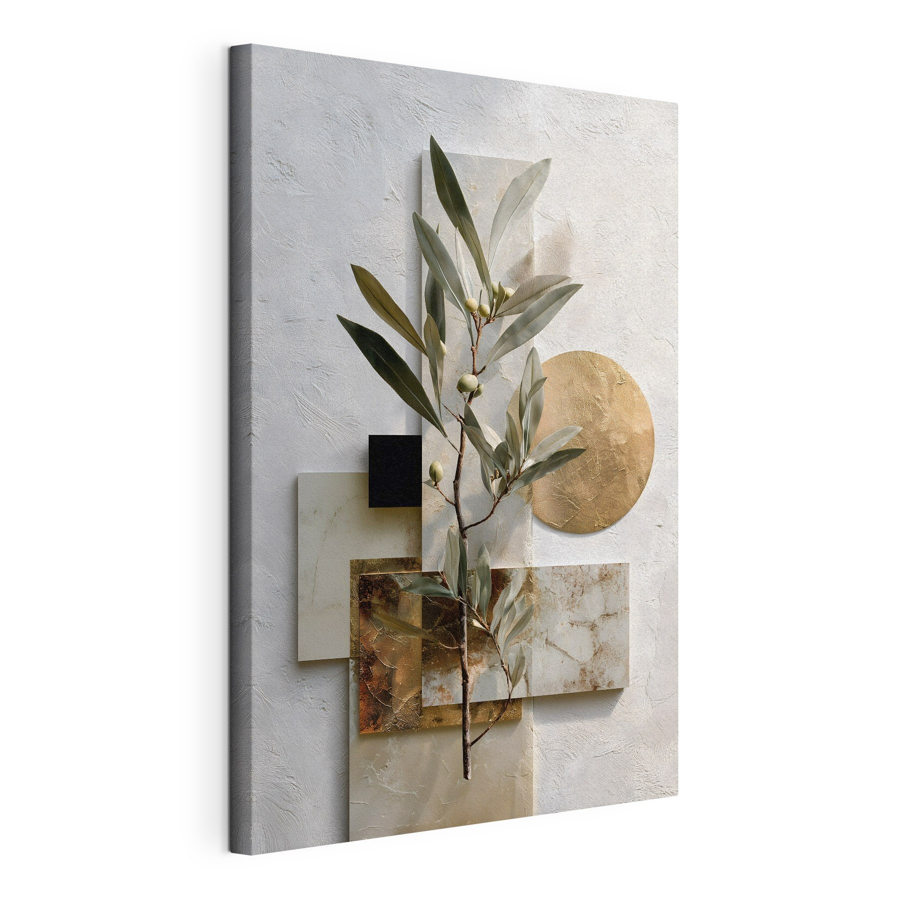 Plant with leaves and geometric shapes Plant with leaves and geometric shapes