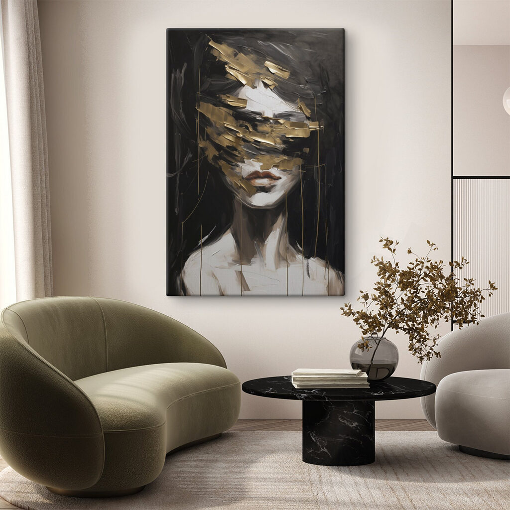 - Mysterious figure in abstract art