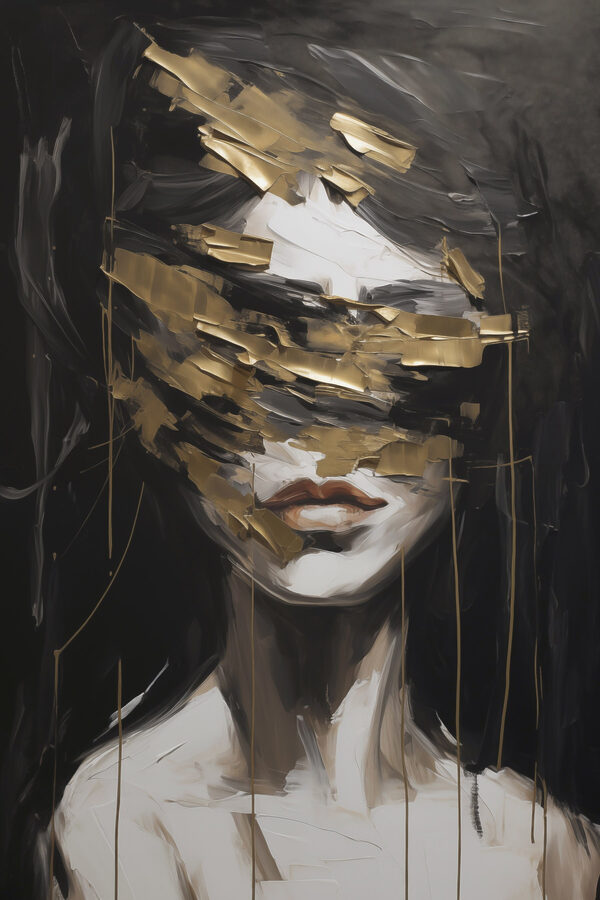 - Mysterious figure in abstract art