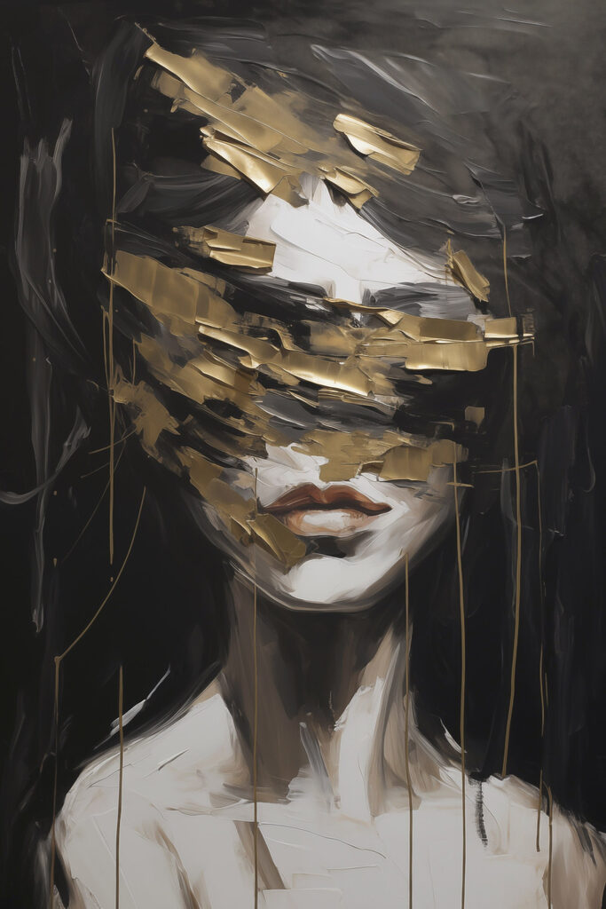 - Mysterious figure in abstract art