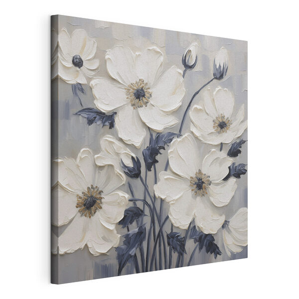 Canvas Schilderijen Schilderij van witte bloemen (Artikelnummer: s49505) Canvas Schilderijen Canvas Schilderijen Schilderij van witte bloemen (Artikelnummer: s49505)