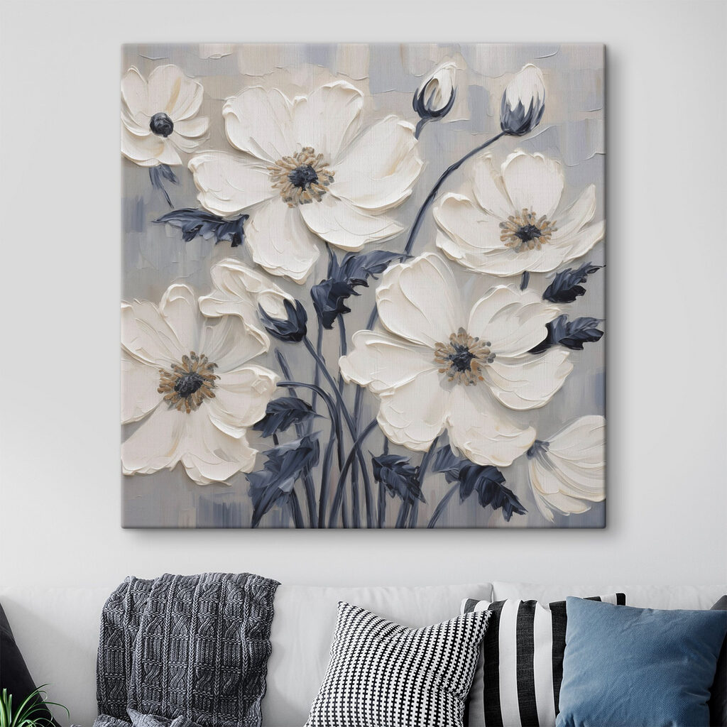 Painting of white flowers
