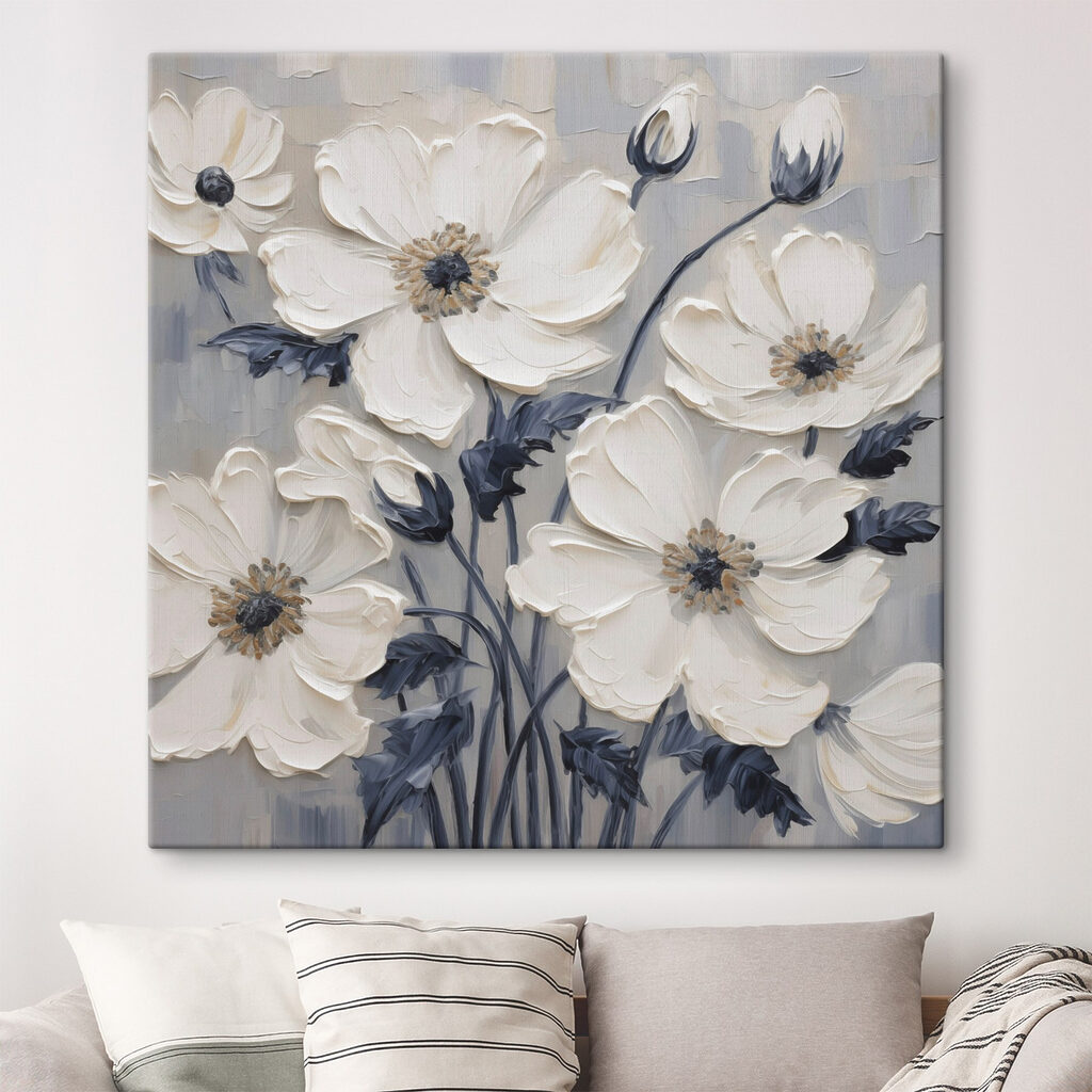 Painting of white flowers