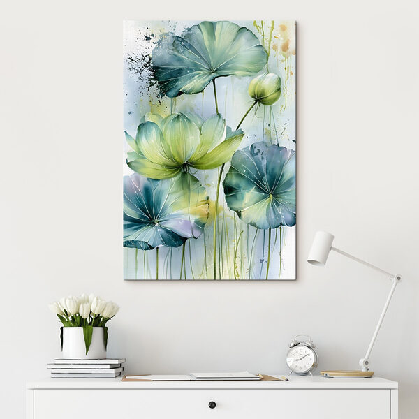 Canvas Schilderijen Canvas Schilderijen Schilderij van bloemen en bladeren (Artikelnummer: s49563)