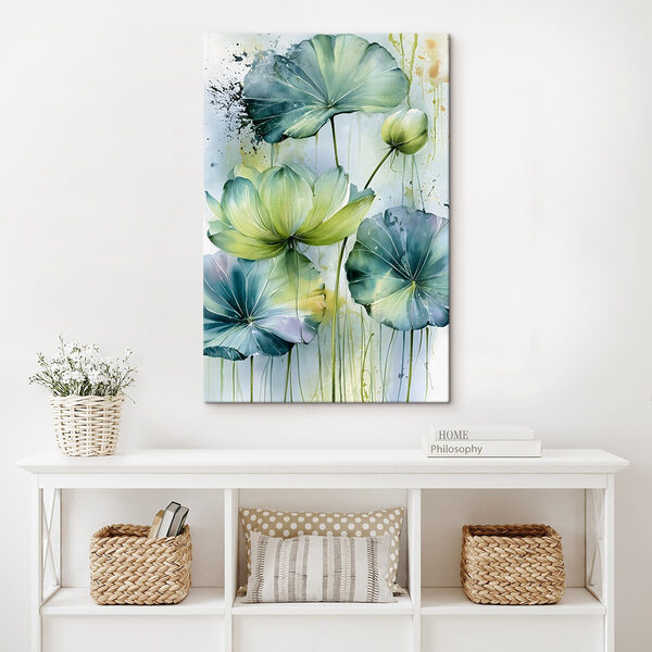 Painting of flowers and leaves