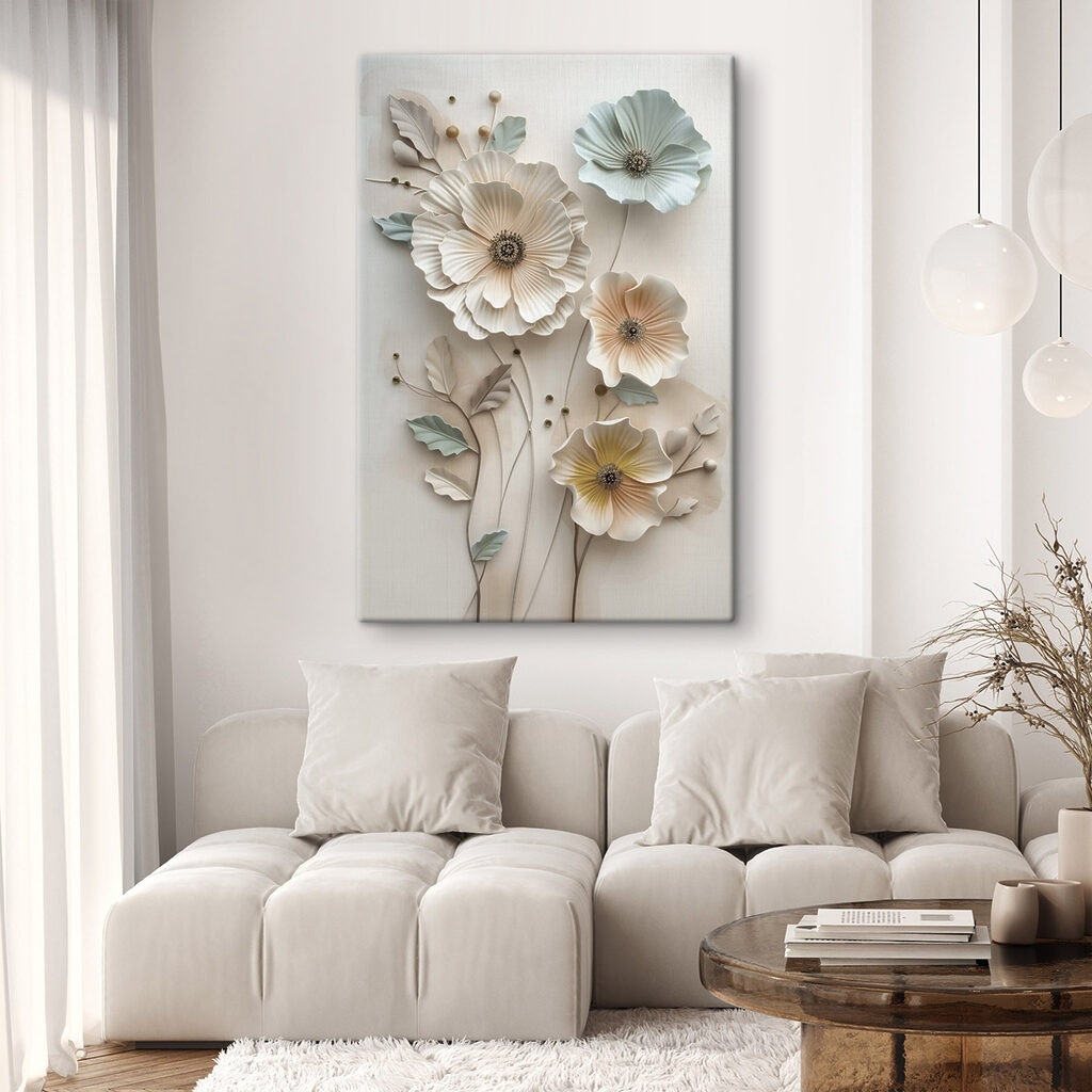 Wall decoration with flowers