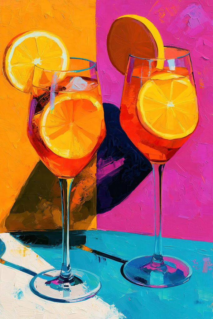 Two glasses of orange juice with lemon slices