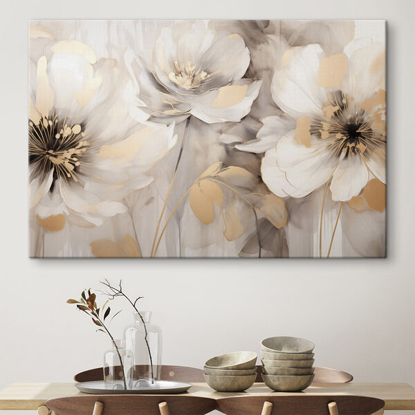 Canvas Schilderijen Canvas Schilderijen Schilderij van bloemen op een muur (Artikelnummer: s49618)