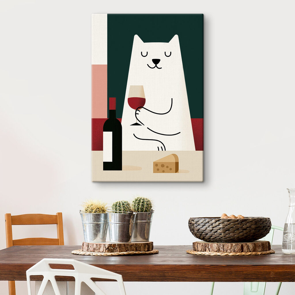 Cat holding a glass of wine