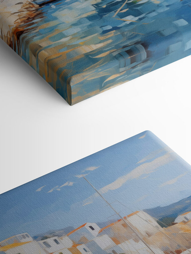 Painting of a boat in the water