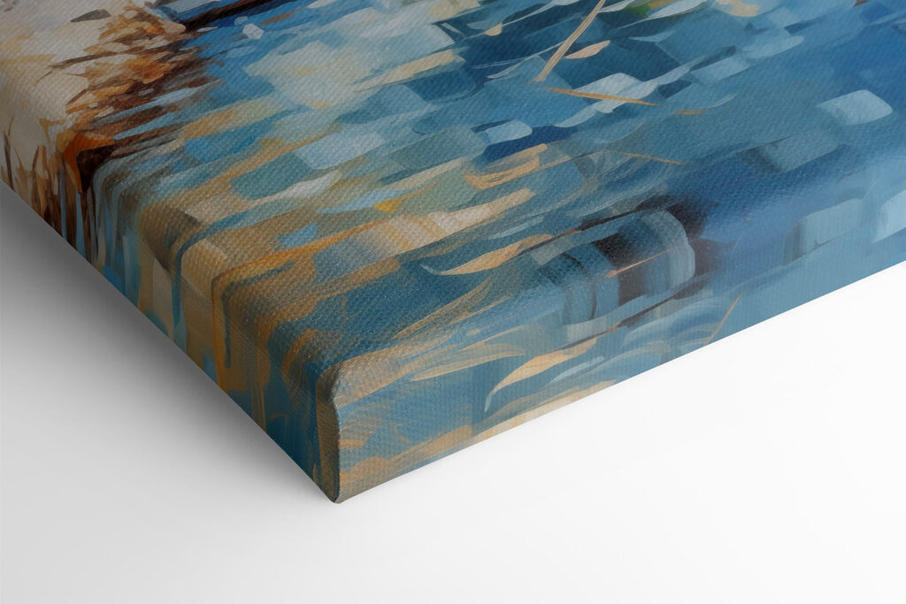 Painting of a boat in the water