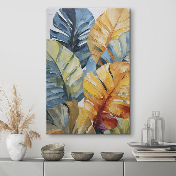 Canvas Schilderijen Canvas Schilderijen Schilderij van bladeren op een muur (Artikelnummer: s49601)