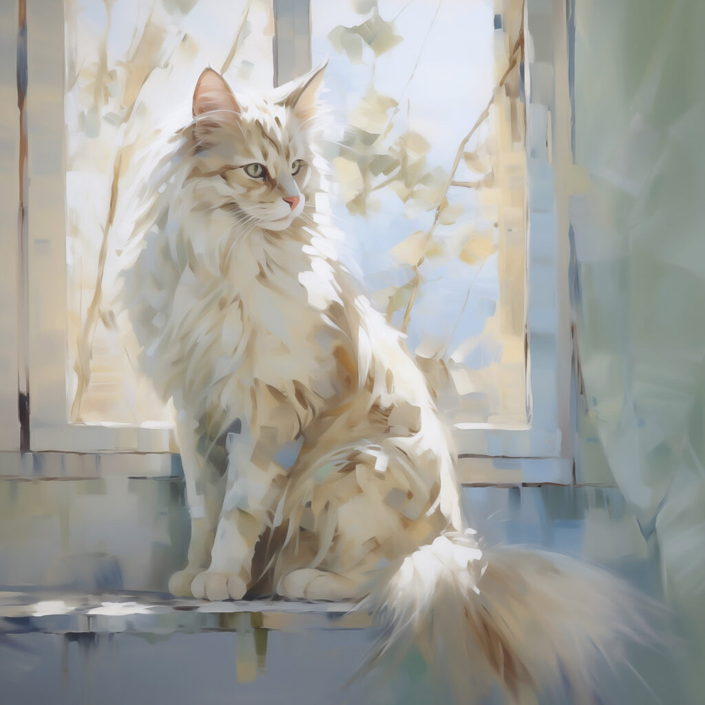 Cat sitting on a window sill