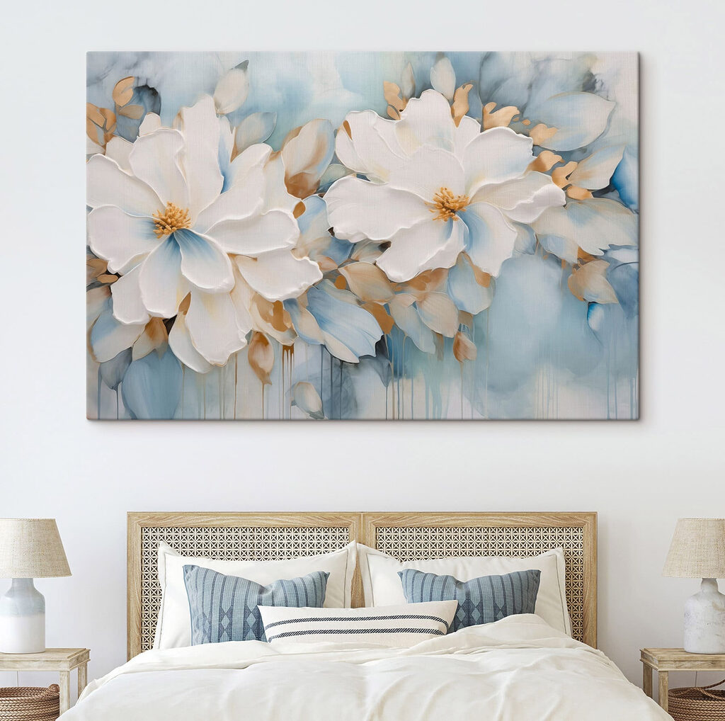 Blooming flowers in soft hues