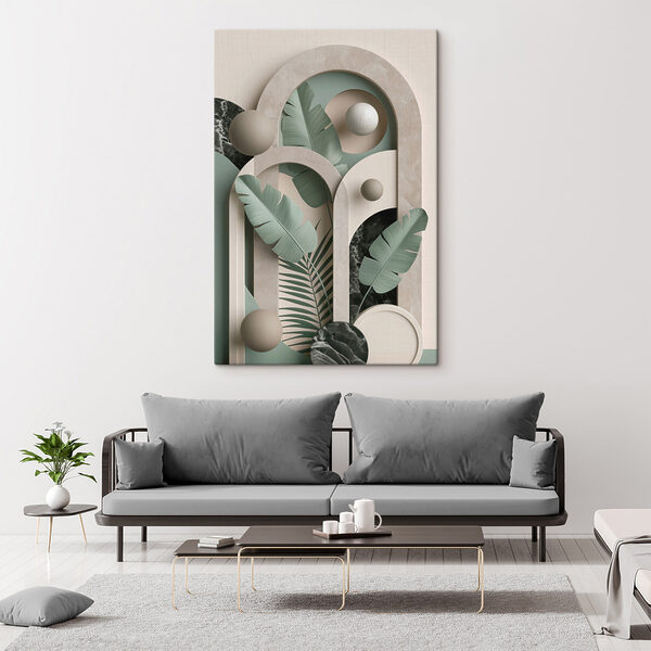 Artwork of a plant with leaves and balls