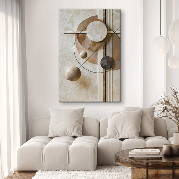 Wall art with circles and lines