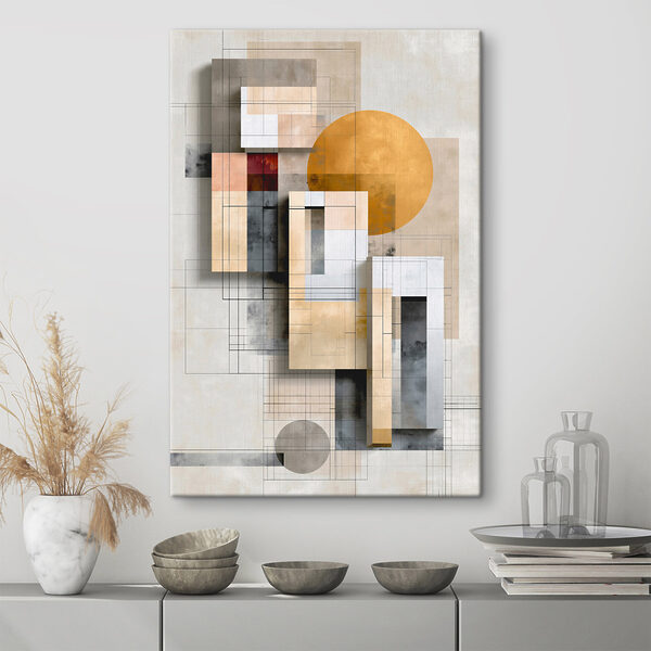 Painting of geometric shapes and lines