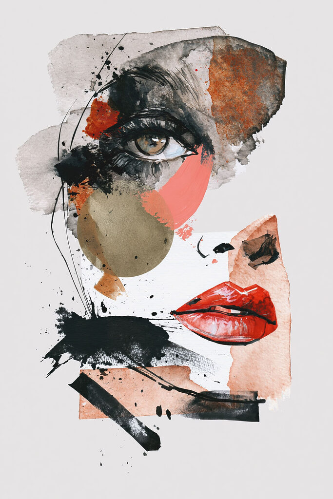 Painting of a woman's face