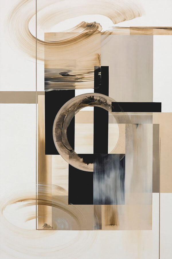 Painting of a circle and squares