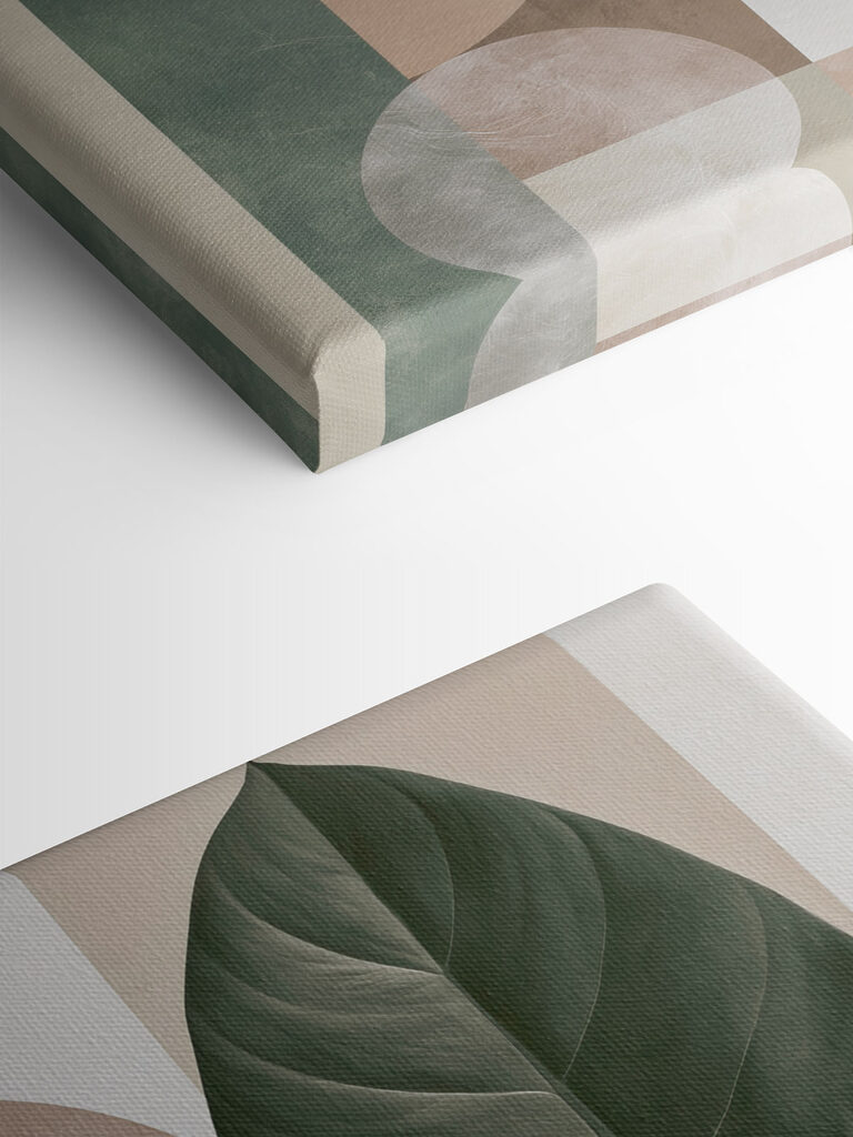 - Lush leaves in a modern design