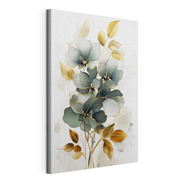 Canvas Schilderijen Canvas Schilderijen Schilderij van bloemen en bladeren (Artikelnummer: s45367)
