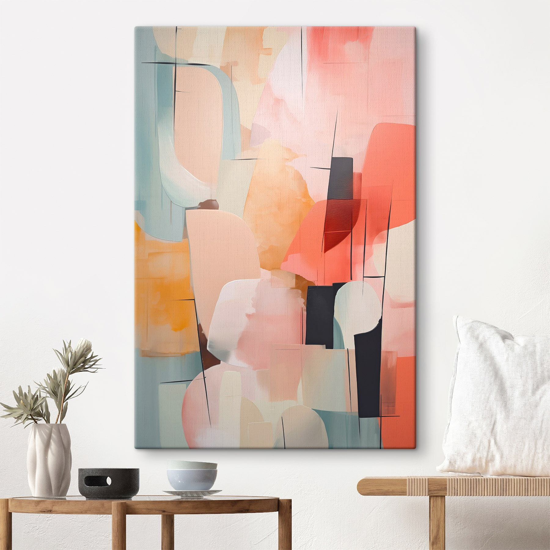 Colorful art piece with different shapes
