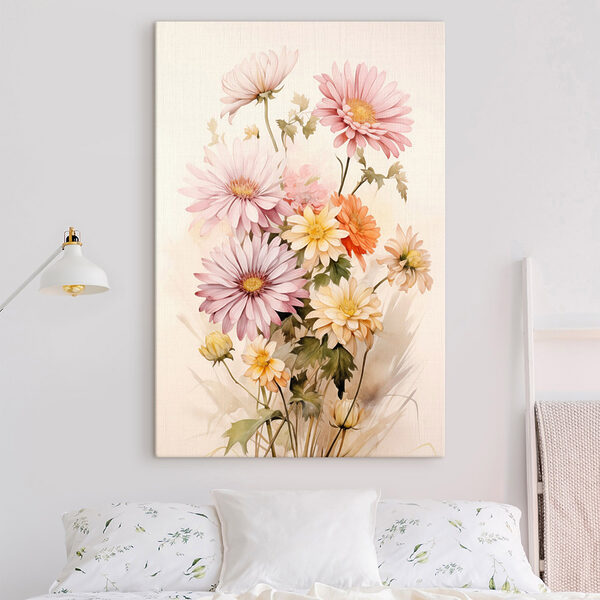 Canvas Schilderijen Canvas Schilderijen Schilderij van bloemen op een witte achtergrond (Artikelnummer: s45559)