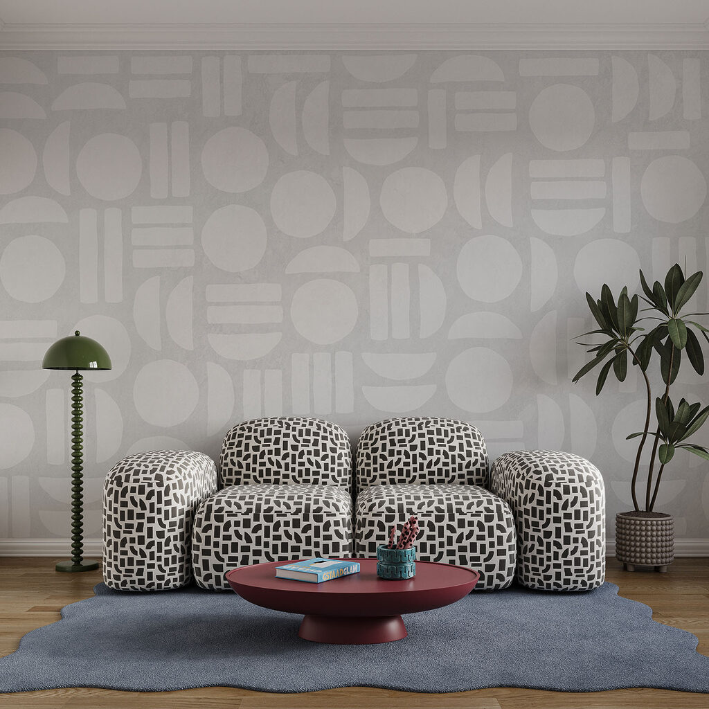 Witte achtergrond met geometrische vormen